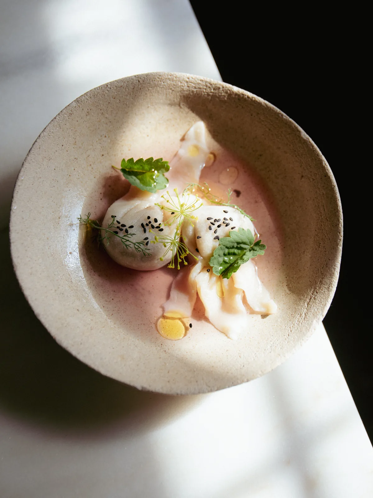 sweet potato dumplings · trás-os-montes couscous · mallow broth
