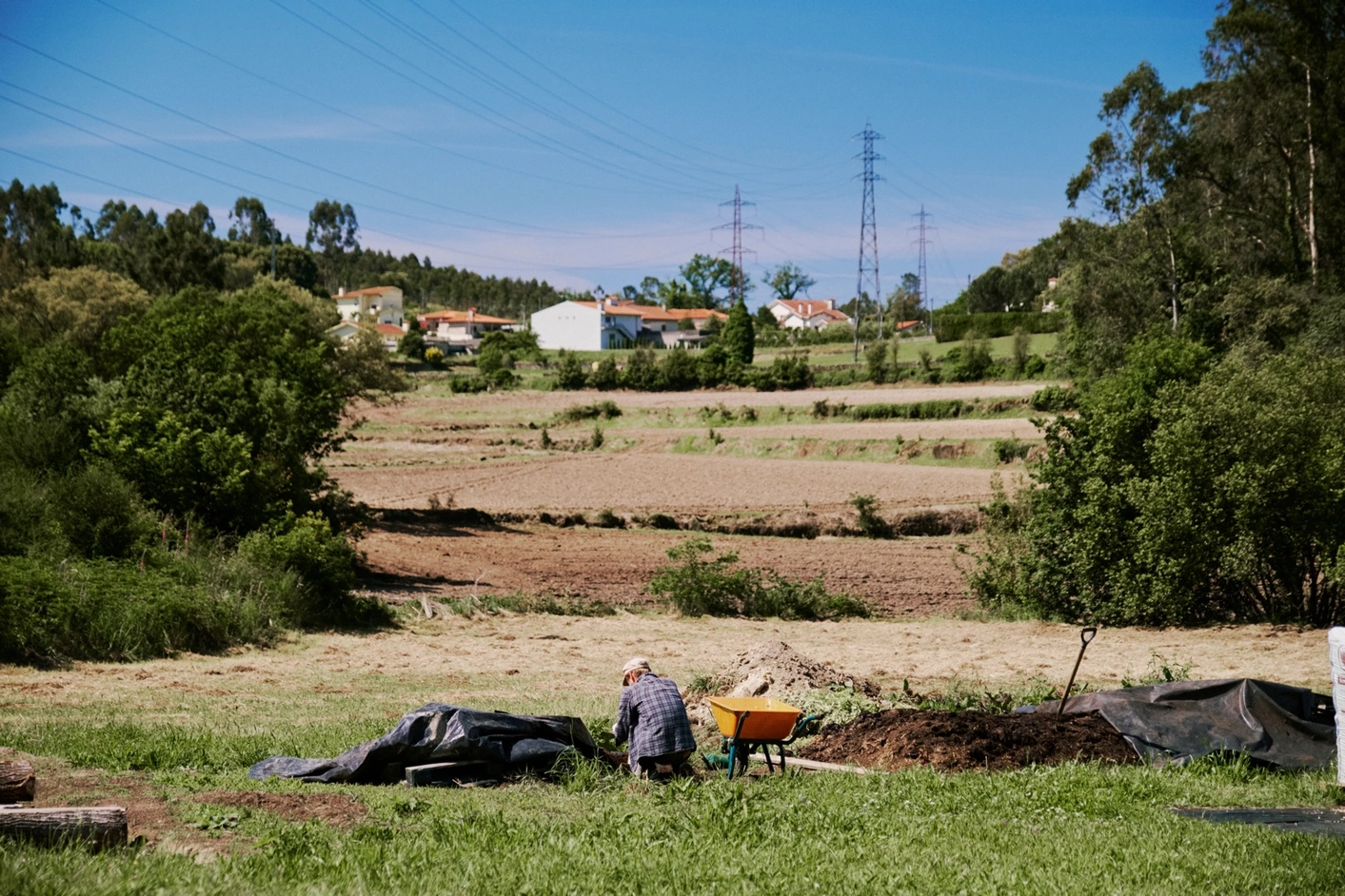 Campo aberto no país do rio verde a montante do Porto